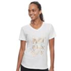 Women's Tek Gear&reg; Dry Tek V-neck Tee, Size: L Tall, White