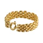 Elegante 18k Gold Over Brass Panther Chain Bracelet - 8-in, Women's, Size: 8, Yellow