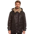 Men's Excelled Hooded Faux-shearling Jacket, Size: Xl, Black
