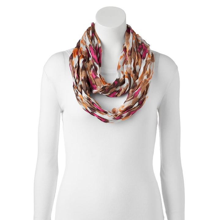 Manhattan Accessories Co. Abstract Dot Infinity Scarf, Women's, Beig/green (beig/khaki)