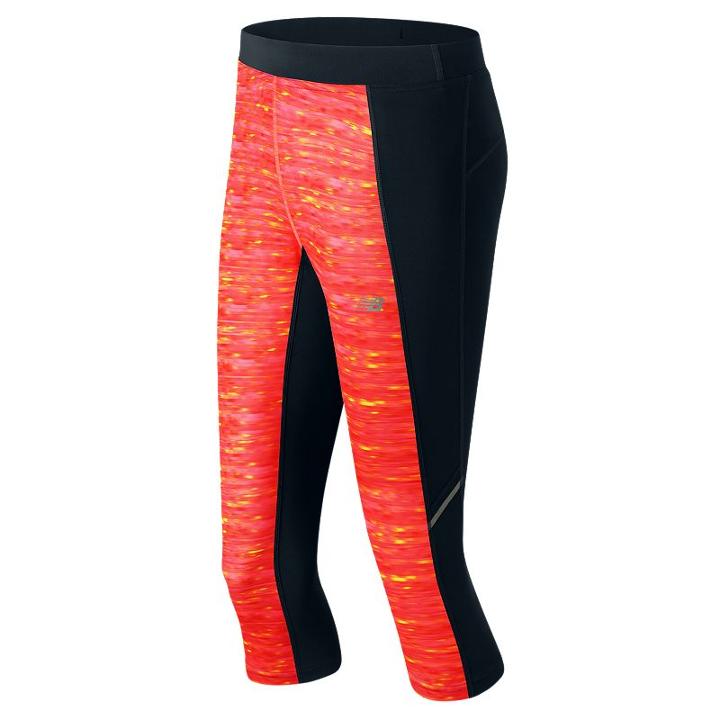 Women's New Balance Printed Accelerate Capri Workout Leggings, Size: Xl, Light Pink