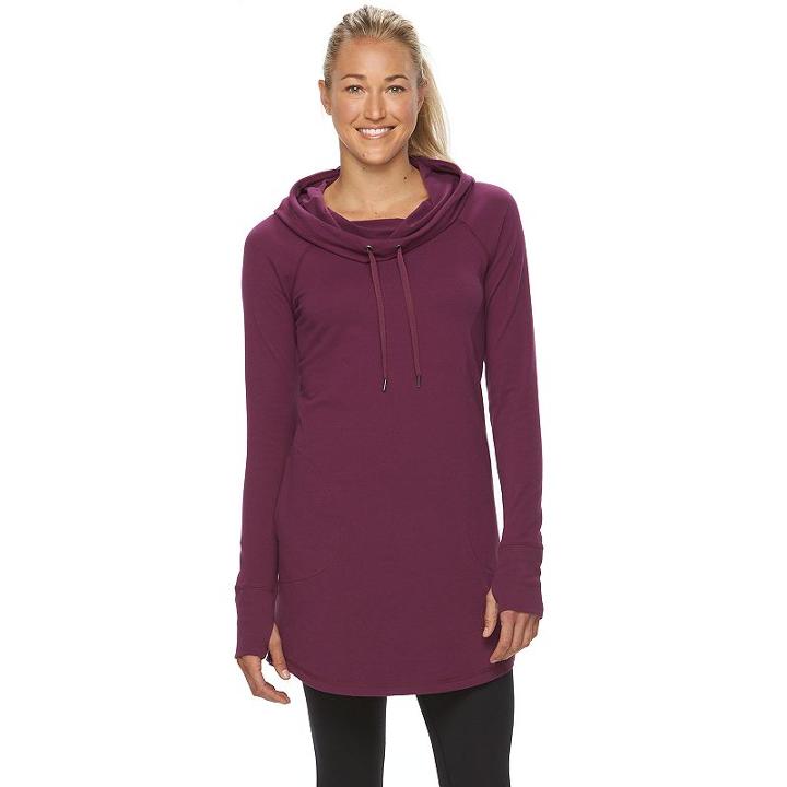 Petite Tek Gear&reg; Cowlneck Tunic, Women's, Size: S Petite, Drk Purple