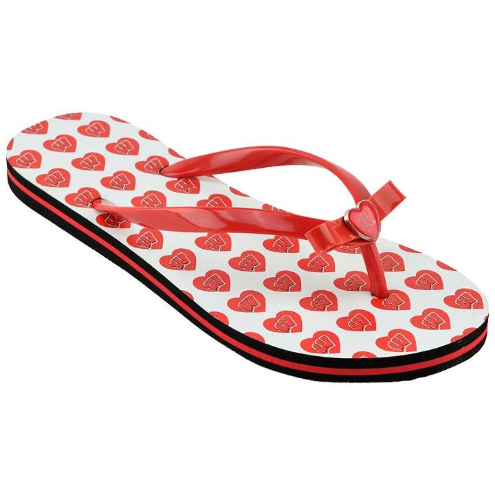 Women's Wisconsin Badgers Flip Flops, Girl's, Size: Xl, Red
