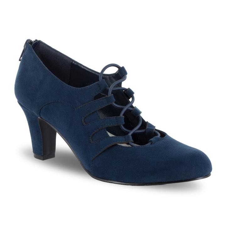 Easy Street Jennifer Women's Ghillie High Heels, Size: Medium (6.5), Blue (navy)