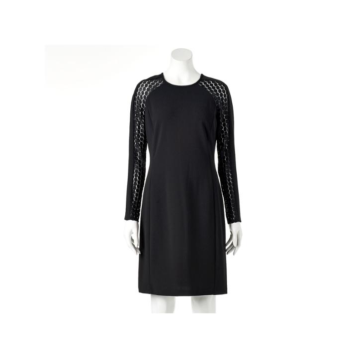 Women's Dr By Donna Ricco Circle Lace Shift Dress, Size: 8 - Regular, Black