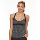 Women's Tyr Ambu Space-dye Racerback Tankini Top, Size: Xs, Black