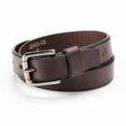 Izod Cut-edge Brown Leather Belt - Boys, Boy's, Size: Xs, Med Brown