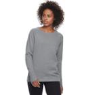 Women's Tek Gear&reg; Raglan Crew Neck Sweatshirt, Size: Large, Med Grey