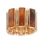 Jennifer Lopez Rectangular Link Stretch Ring, Women's, Size: 7, Dark Brown