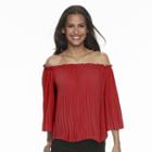 Women's Apt. 9&reg; Off-the-shoulder Pleated Top, Size: Xl, Med Red