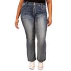 Juniors' Plus Size Wallflower Curvy Bling Bootcut Jeans, Teens, Size: 14, White