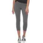 Juniors' So&reg; Lattice Capri Leggings, Teens, Size: Medium, Dark Grey