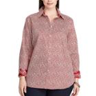 Plus Size Chaps Non-iron Cotton Button-down Shirt, Women's, Size: 2xl, Red