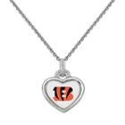 Cincinnati Bengals Heart Pendant Necklace, Women's, Size: 18, White