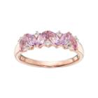 14k Rose Gold Over Silver Rose De France Amethyst & Lab-created White Sapphire Ring, Women's, Size: 7, Pink
