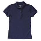 Girls 4-16 French Toast School Uniform Short-sleeved Ruffle Polo, Girl's, Size: 6-6x, Blue (navy)