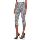Women's Briggs Printed Pull-on Capris, Size: 14, Light Blue