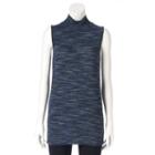 Women's Olivia Sky Space-dyed Mockneck Tunic, Size: Small, Blue (navy)