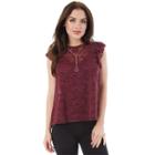 Juniors' Iz Byer California Necklace Lace Top, Teens, Size: Large, Dark Red