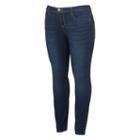 Juniors' Plus Size Mudd&reg; Flx Stretch Whiskered Skinny Jeans, Girl's, Size: 16 W, Dark Blue