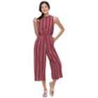 Juniors' Speechless Printed Halter Jumpsuit, Teens, Size: Small, Dark Red