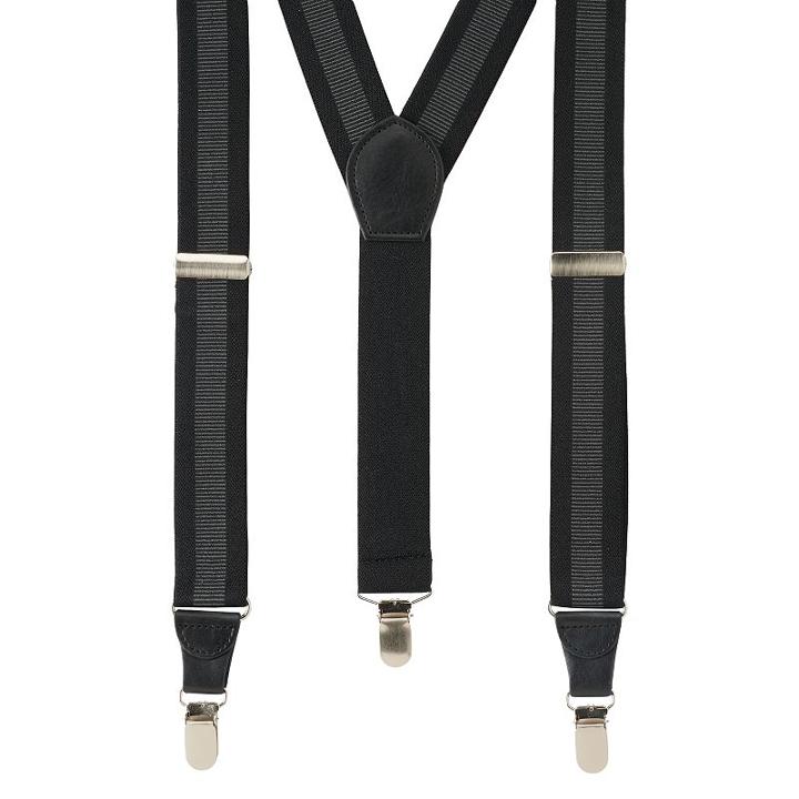 Wembley Stretch Elastic Suspenders - Men, Grey (charcoal)