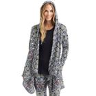 Women's Cuddl Duds Fleece Hooded Wrap Cardigan, Size: S-m, Light Grey