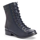 Kisses By 2 Lips Too Too Justify Women's Lace-up Combat Ankle Boots, Size: Medium (8), Dark Blue
