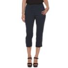 Women's Elle&trade; Pull-on Back Seam Capri Pants, Size: Large, Blue (navy)