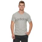 Men's Adidas Mesh Linear Logo Tee, Size: Medium, Med Grey