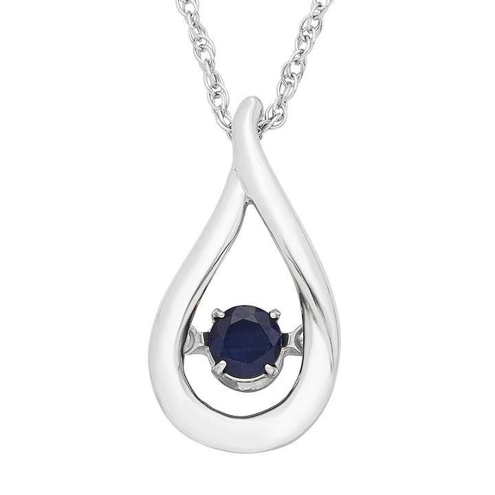 Sterling Silver Sapphire Teardrop Pendant Necklace, Women's, Size: 18, Blue