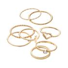 Lc Lauren Conrad Heart, Sideways Cross & Textured Ring Set, Women's, Size: 7.50, Gold