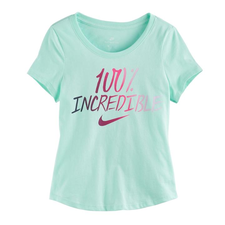 Girls 7-16 Nike 100% Incredible Tee, Size: Large, Green Oth