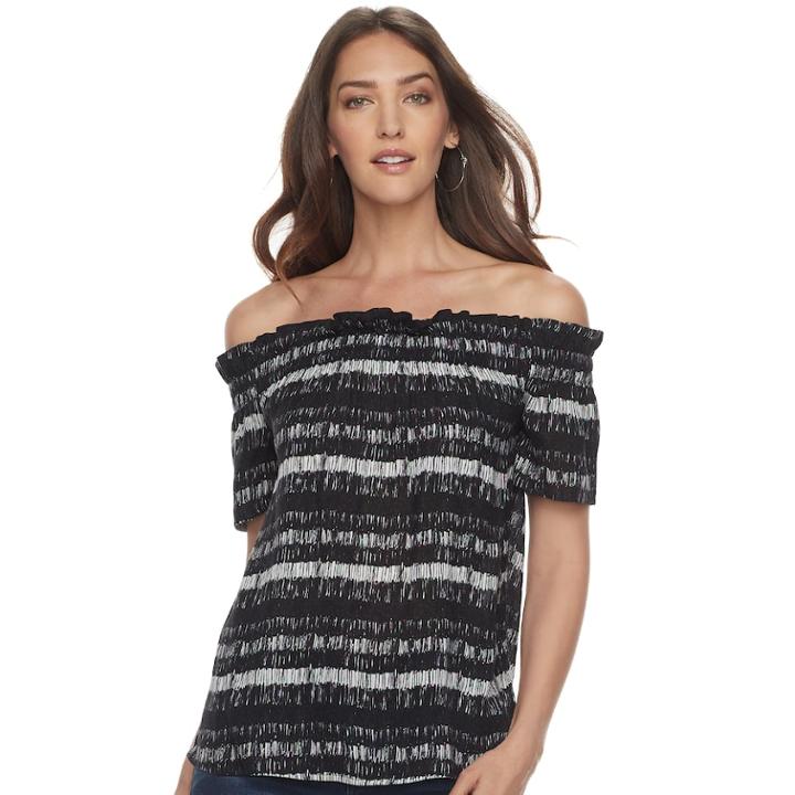 Women's Juicy Couture Striped Off-the-shoulder Top, Size: Xl, Pink Ovrfl