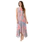 Women's Haggar Patchwork Uneven Hem Maxi Dress, Size: 6, Med Blue