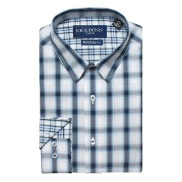 Men's Nick Dunn Modern-fit Gingham Plaid Dress Shirt, Size: 2x-36/37, Blue