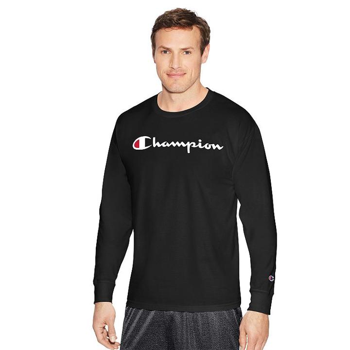 Men's Champion Logo Graphic Tee, Size: Medium, Black