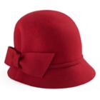 Women's Betmar Dixie Wool Bow Cloche Hat, Brt Red
