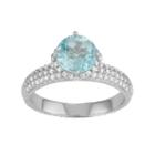 Sterling Silver Sky Blue Topaz & Lab-created White Sapphire Halo Ring, Women's, Size: 8