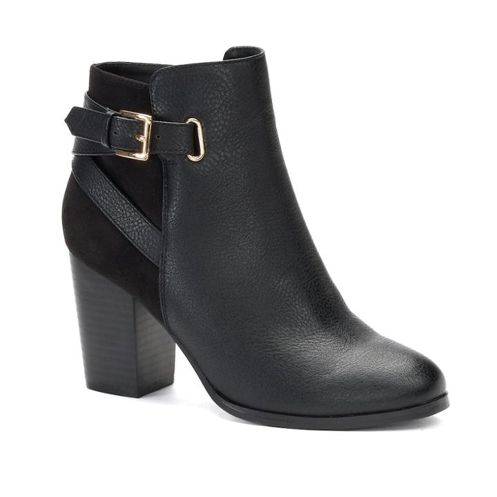 Apt. 9&reg; Analyst Women's High Heel Ankle Boots, Size: 9, Black