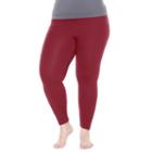 Plus Size White Mark Solid Leggings, Women's, Red Other