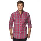 Big & Tall Chaps Classic-fit Plaid Button-down Shirt, Men's, Size: Xl Tall, Red