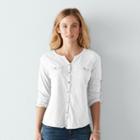 Women's Sonoma Goods For Life&trade; Utility Roll-tab Shirt, Size: Small, White