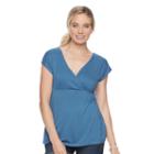 Maternity A:glow Faux-wrap Nursing Tee, Women's, Size: Xs-mat, Med Blue