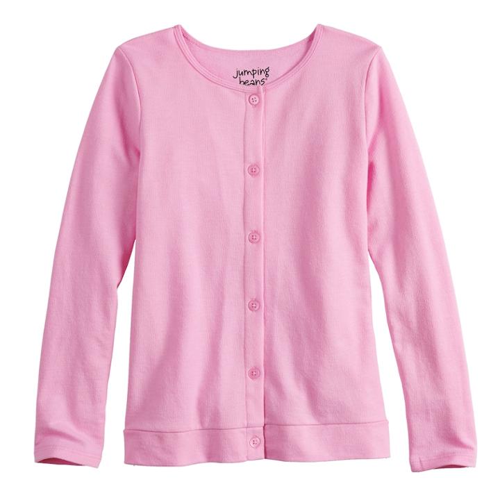 Girls 4-10 Jumping Beans&reg; Button-front Cardigan, Size: 8, Light Pink