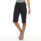 Women's Briggs Scallop-hem Skimmer Shorts, Size: 14, Black