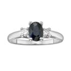 The Regal Collection 14k White Gold Genuine Sapphire And 1/5-ct. T.w. Igl Certified Diamond 3-stone Ring, Women's, Size: 8, Blue