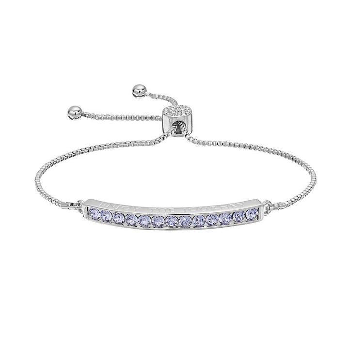 Brilliance Enjoy The Journey Lariat Bracelet With Swarovski Crystals, Women's, Purple