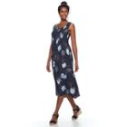 Women's Croft & Barrow&reg; Smocked Challis Dress, Size: Large, Blue (navy)