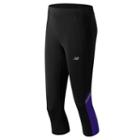 Women's New Balance Accelerate Capri Workout Leggings, Size: Large, Drk Purple